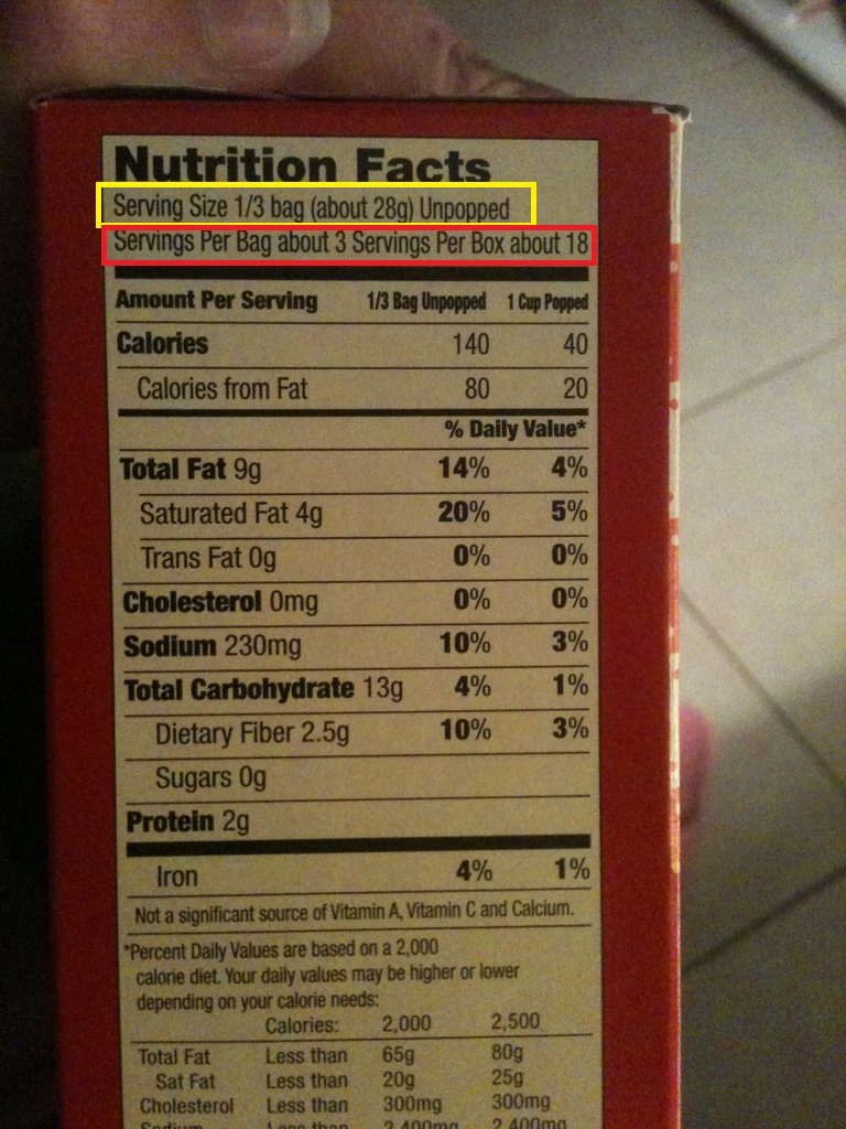 Serving Size Samples Fooducate