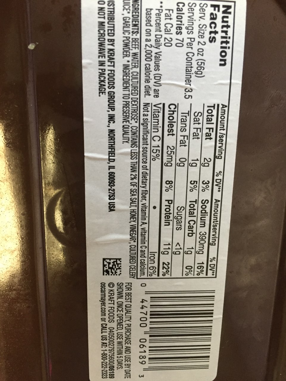 Oscar Mayer Selects Slow Roasted Roast Beef: Calories, Nutrition Analysis & More Fooducate