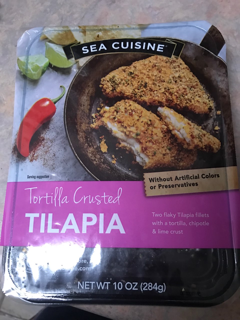Tortilla Crusted Tilapia Directions, calories, nutrition & more