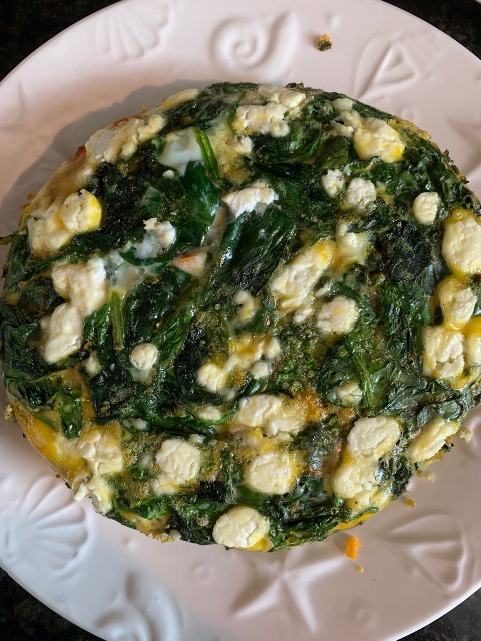 sweet potato spinach goat cheese frittata Directions, calories