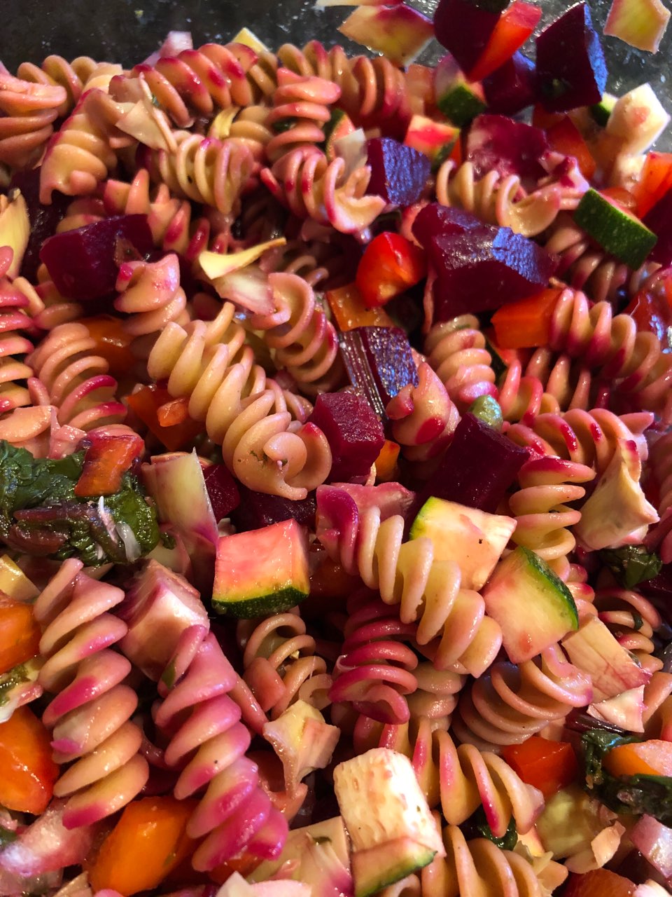 Beet Pasta Salad Directions, calories, nutrition & more Fooducate