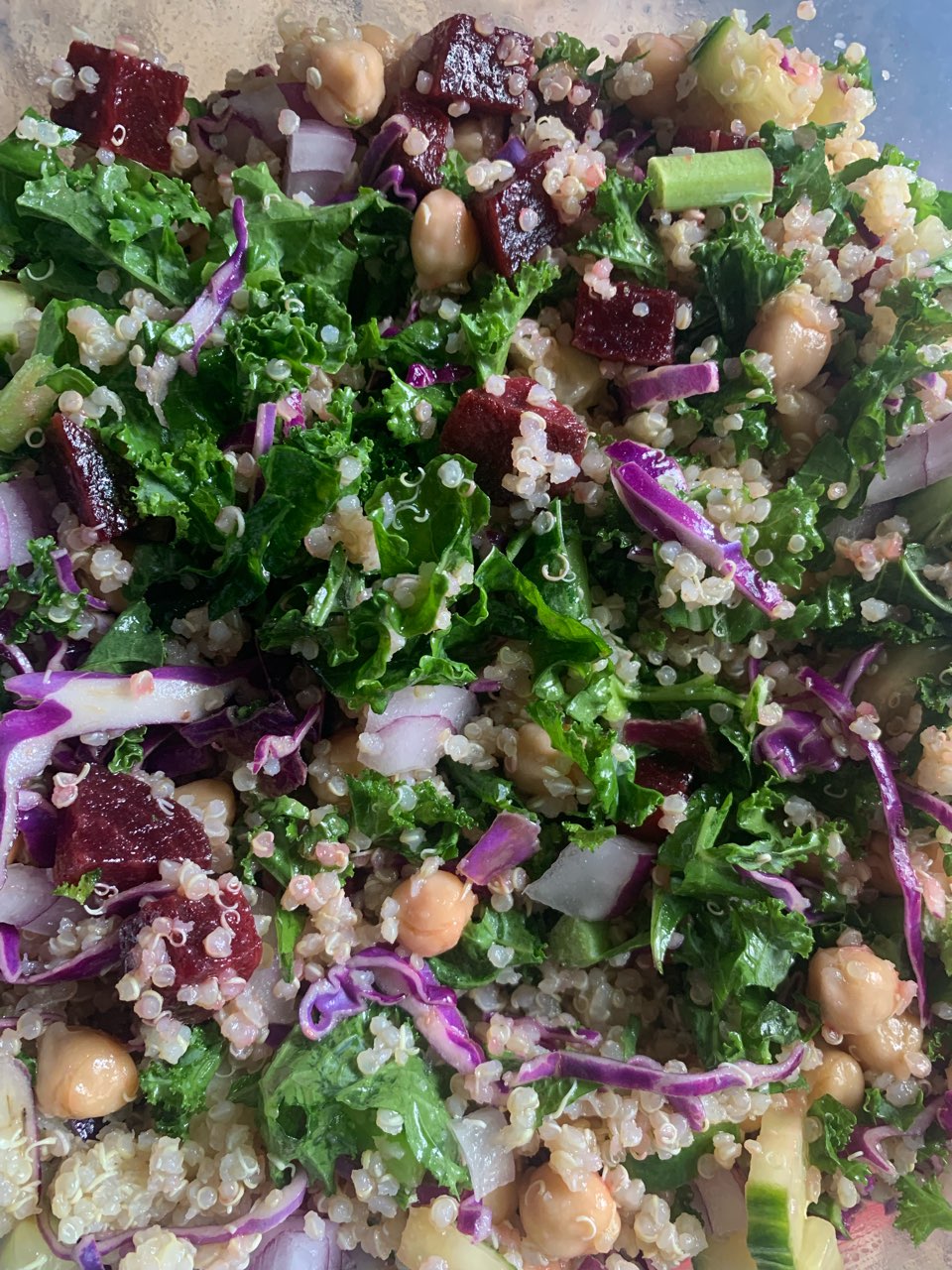 chickpea kale quinoa salad Directions, calories, nutrition & more