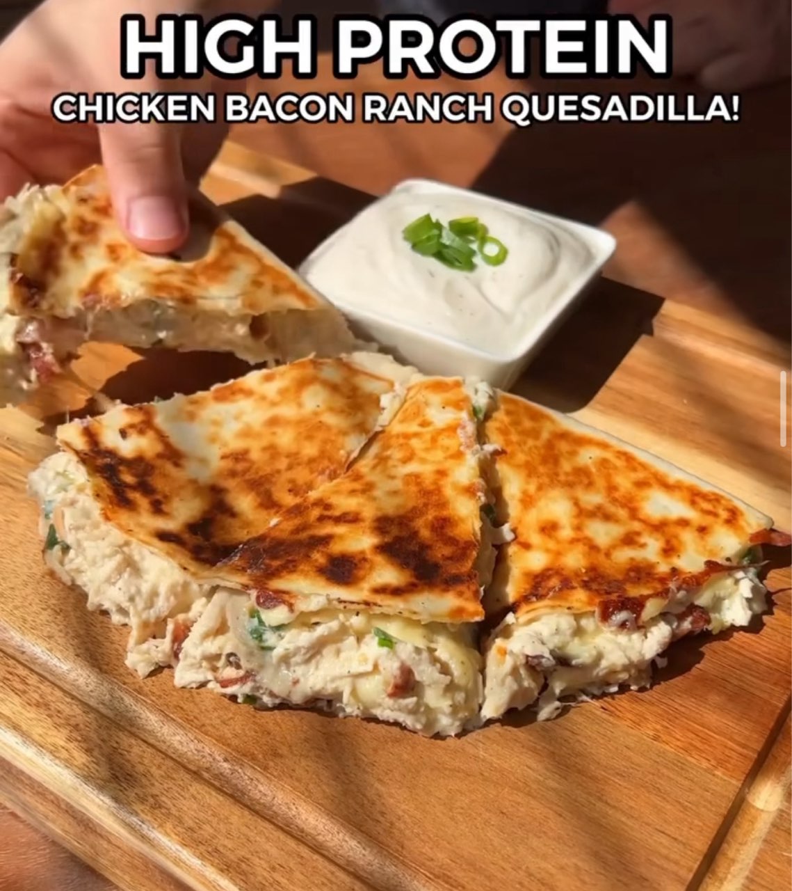 High Protein Chicken Bacon Ranch Quesadilla Directions, calories