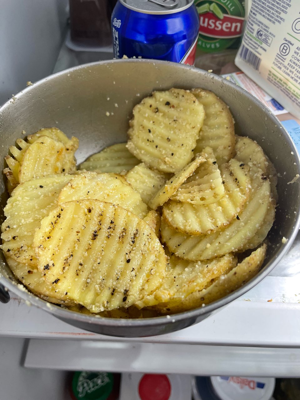 Garlic Parmesan Waffle Fries Directions, calories, nutrition & more