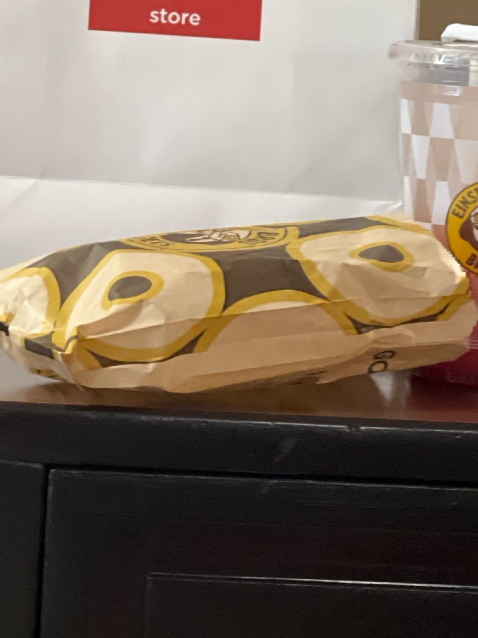 Einstein bros 1 egg, bacon and cheddar sandwich Directions, calories