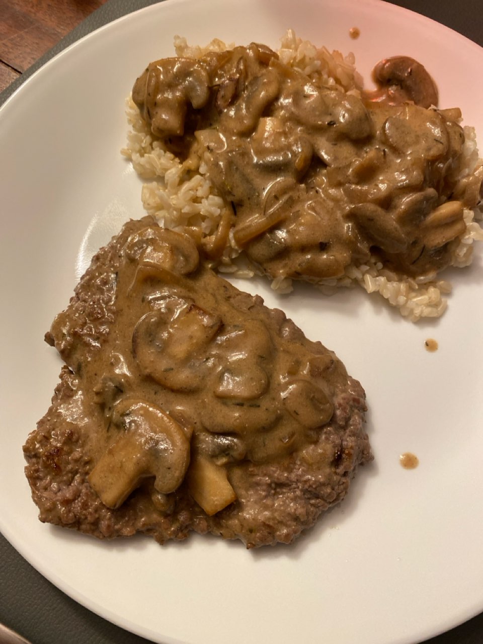Cube Steaks with Mushroom Gravy Directions, calories, nutrition & more