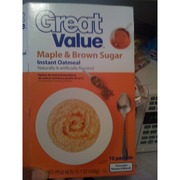 Great Value Maple & Brown Sugar Instant Oatmeal 10 pack: Calories
