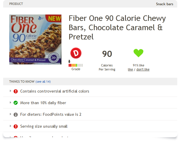 Fiber One 90 Calorie Chewy Bars Chocolate Caramel Pretzel