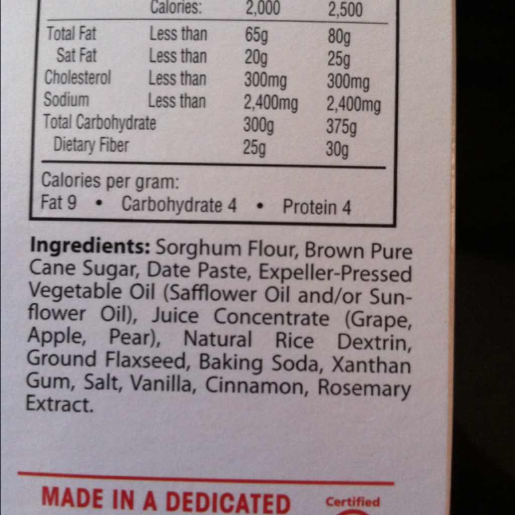 Enjoy Life Cookies, Soft Baked, Snickerdoodle Calories, Nutrition Analysis & More Fooducate