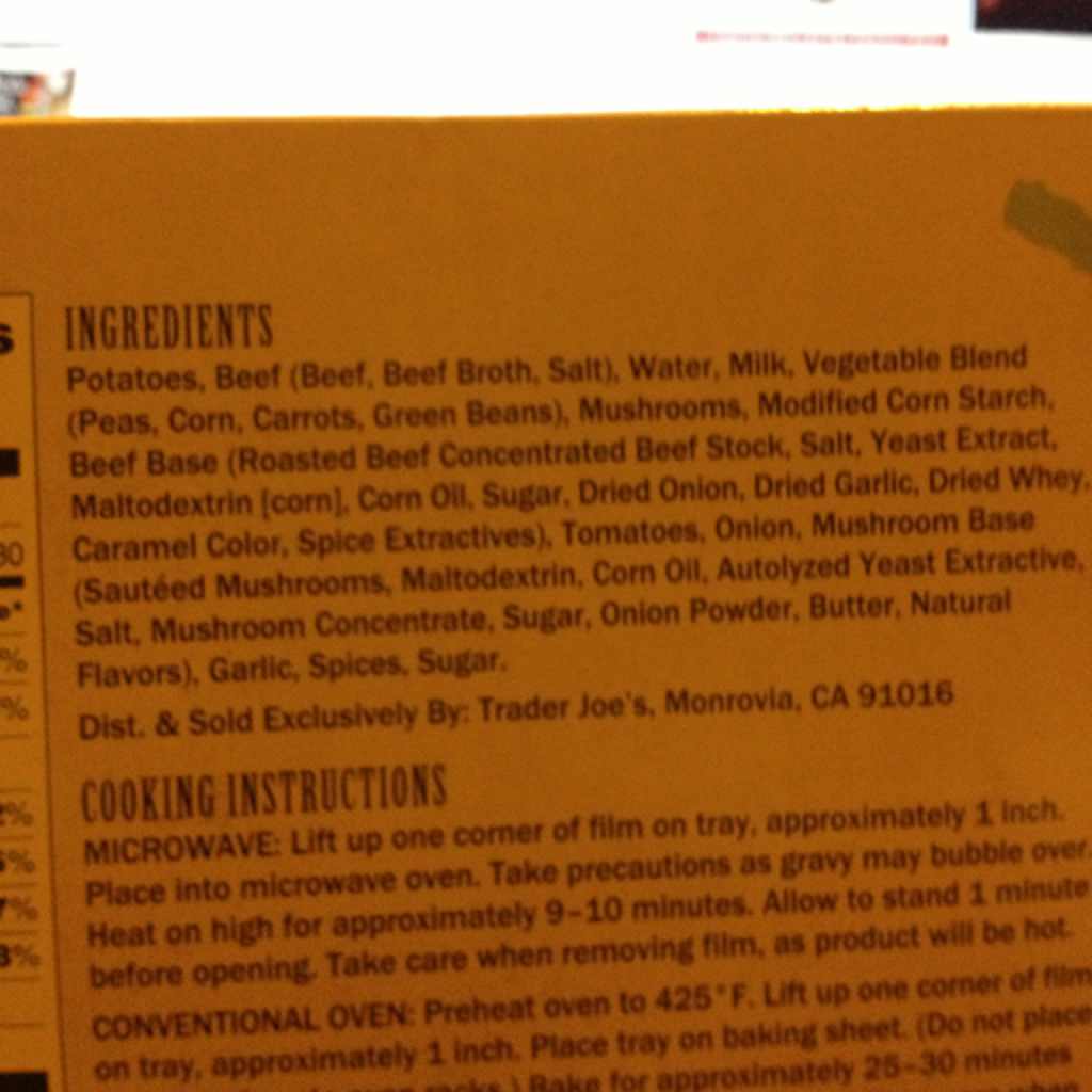 Trader Joe's Shephard's Pie Calories, Nutrition Analysis & More