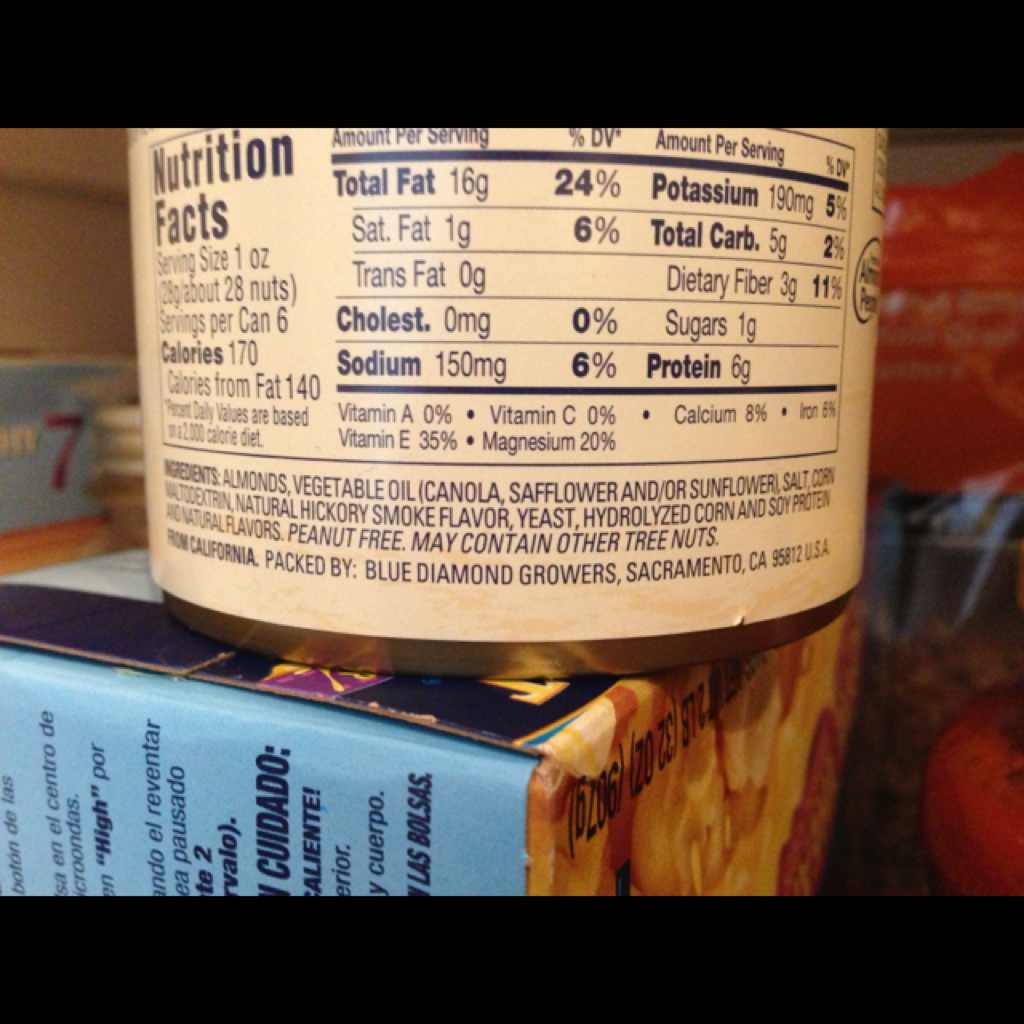 Blue Diamond Almonds, Smokehouse Calories, Nutrition Analysis & More