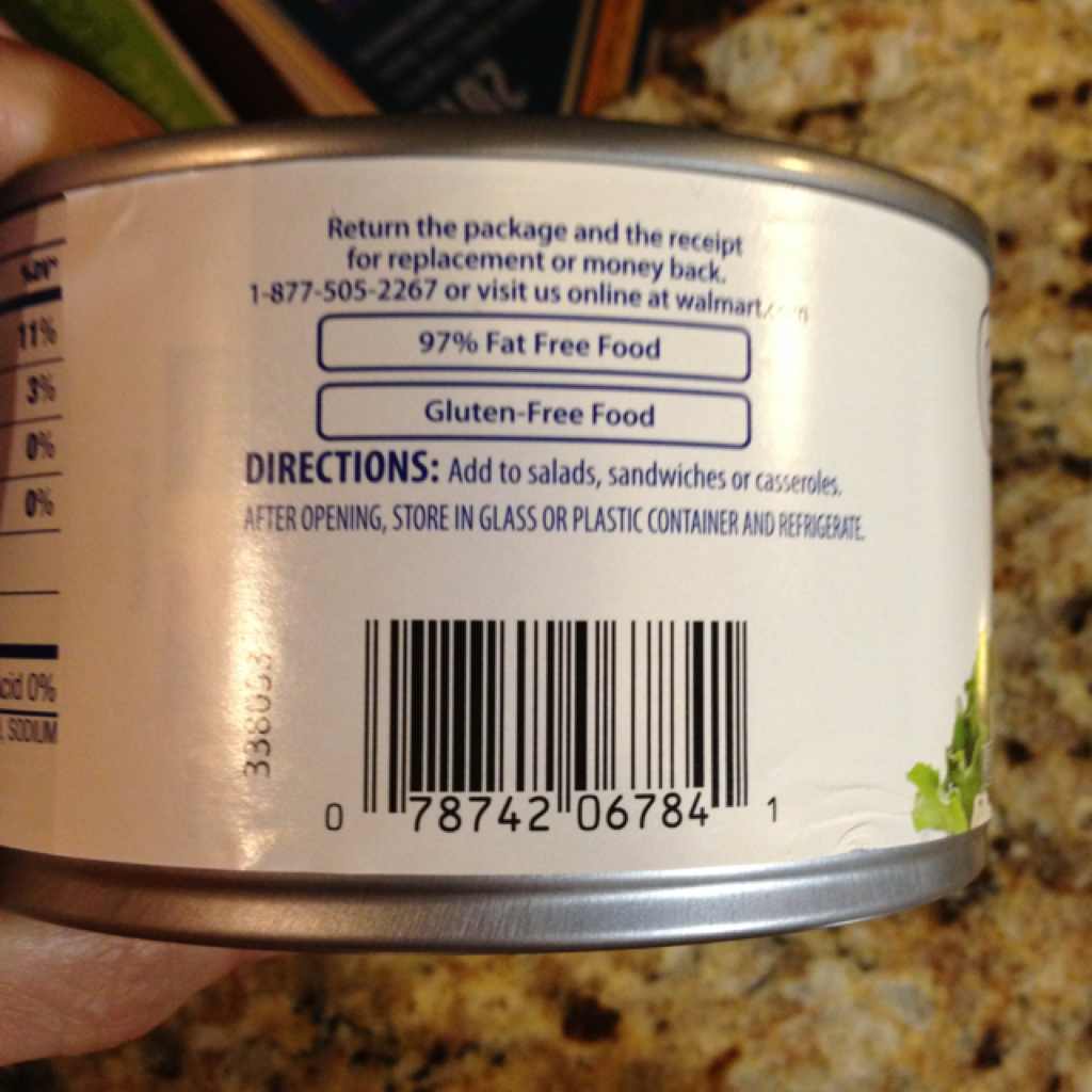 Great Value Chunk Chicken Breast, Canned, Fully Cooked with Rib Meat