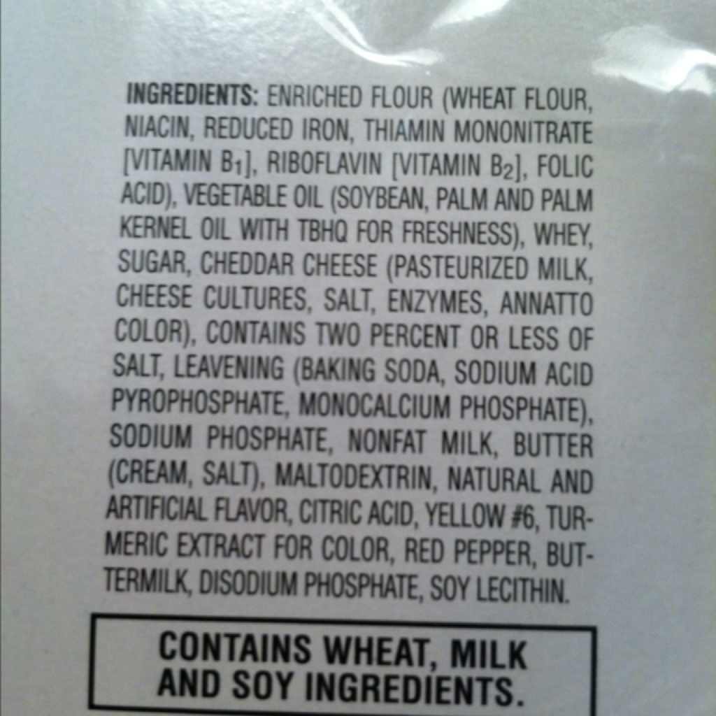 Keebler Sandwich Crackers, Cheese & Cheddar Calories, Nutrition