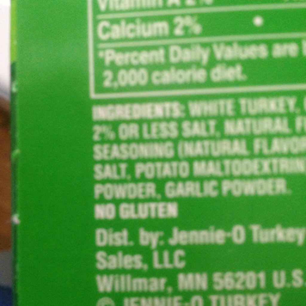 JennieO All Natural Turkey Burgers Lean White Meat Calories