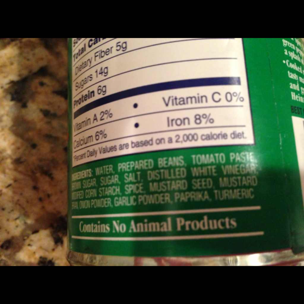 Heinz Vegetarian Beans, No Meat, Premium Calories, Nutrition Analysis