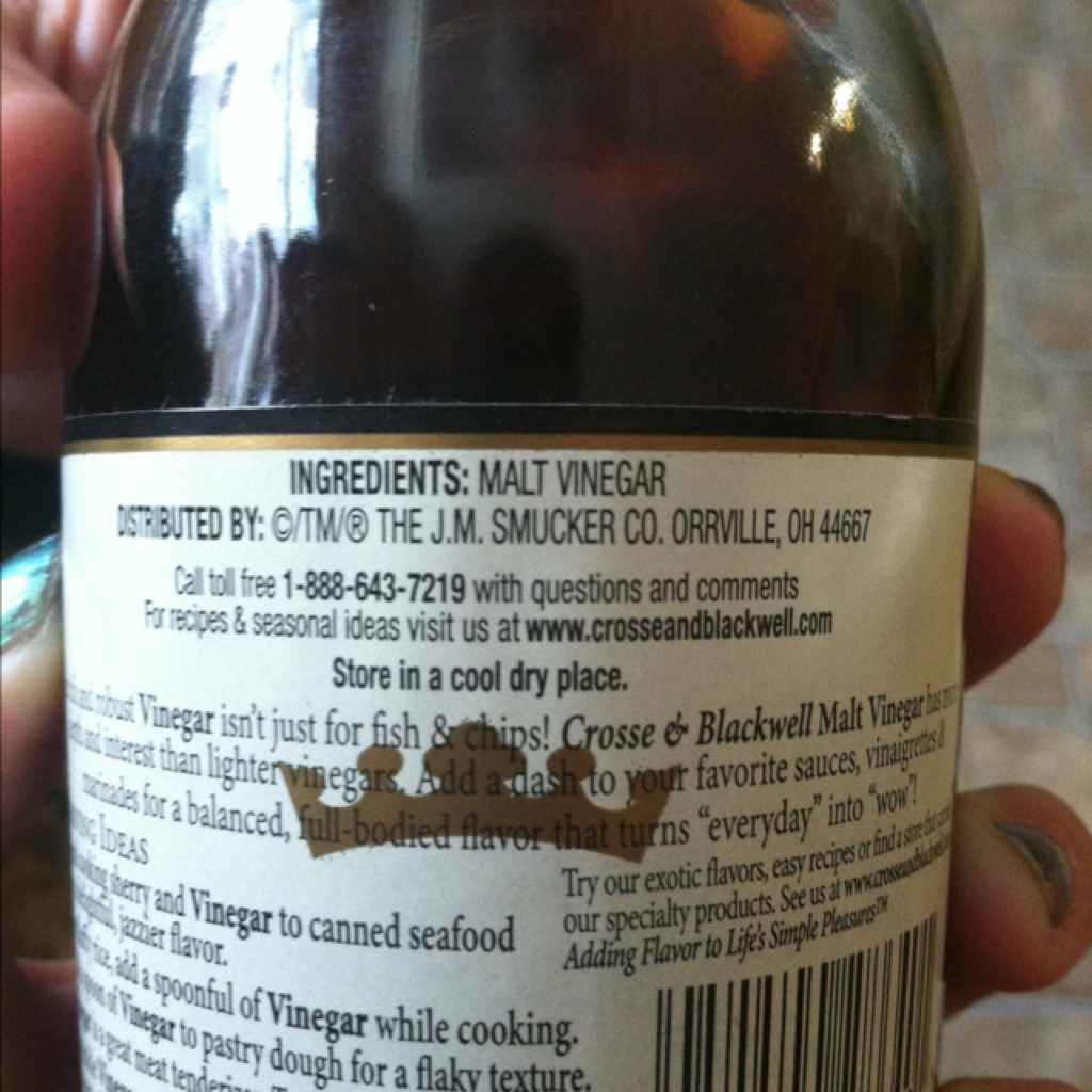 Crosse & Blackwell Vinegar, Fish & Chip Calories, Nutrition Analysis