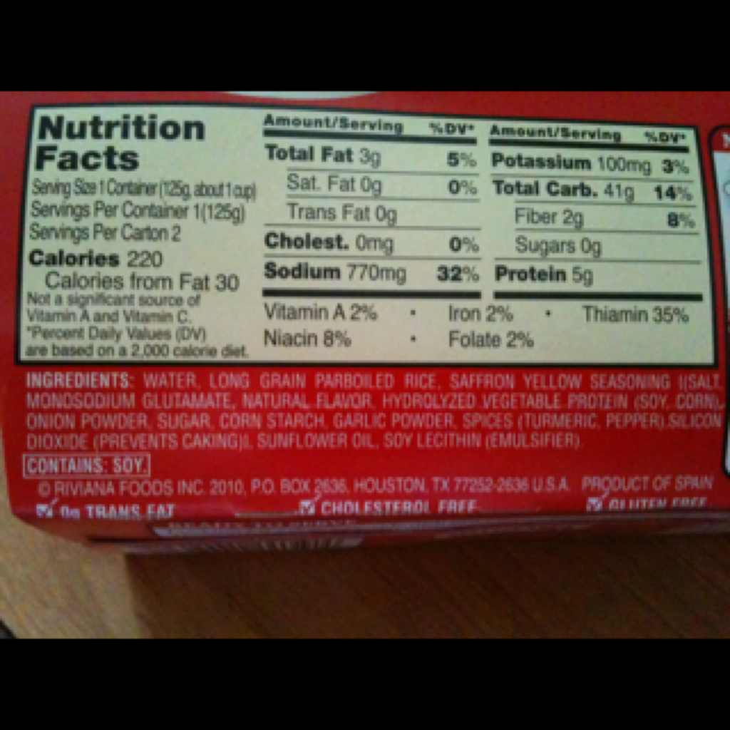 Minute Rice,Yellow Calories, Nutrition Analysis & More Fooducate