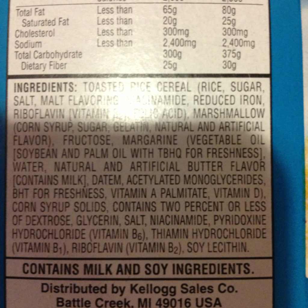 Rice Krispies Treats Crispy Marshmallow Squares, The Original Calories