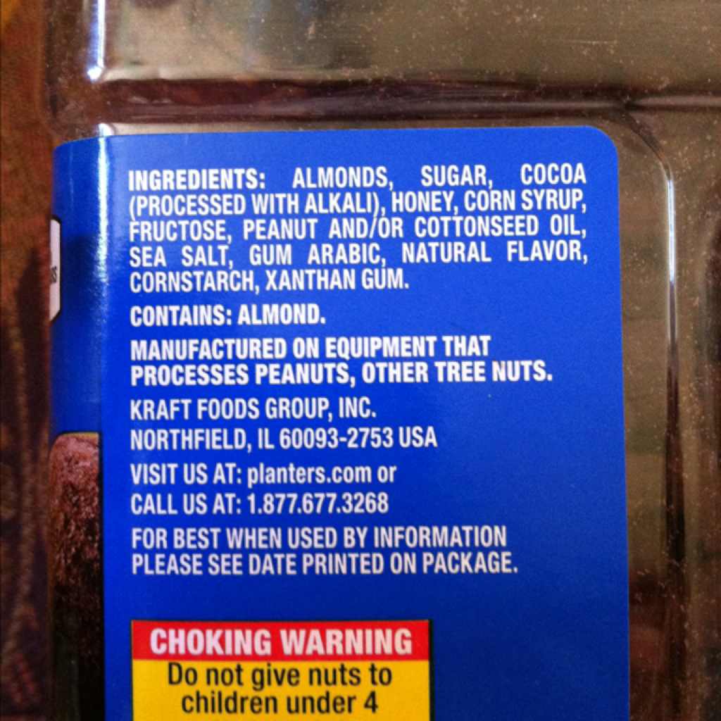 Planters Dark Chocolate Flavor Cocoa Almonds Calories, Nutrition