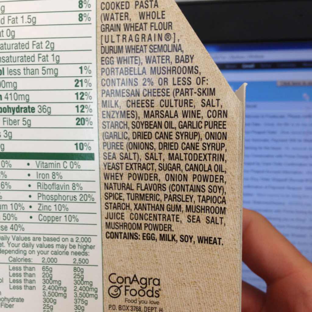 Healthy Choice Portabella Marsala Pasta Calories, Nutrition Analysis