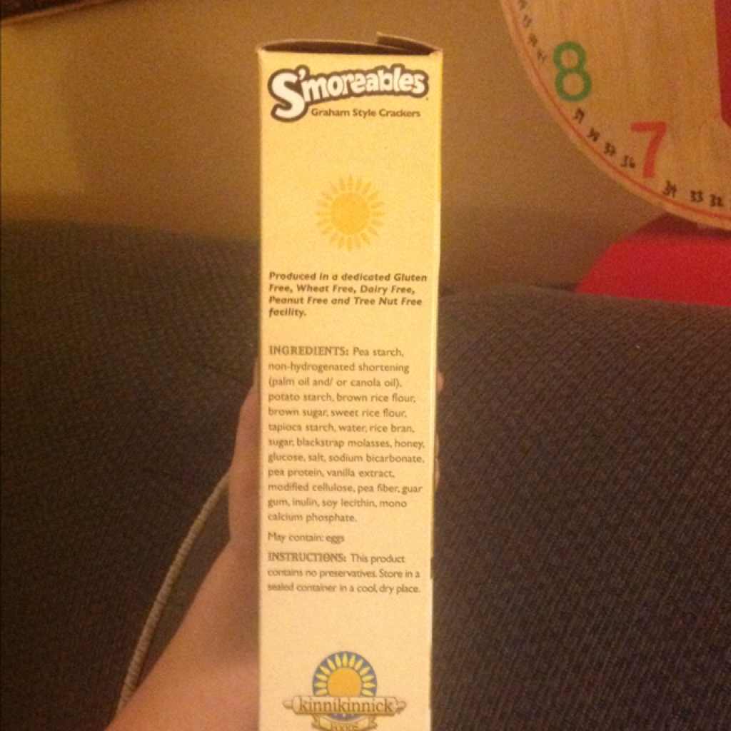 Kinnikinnick Foods Crackers, S'moreables, Graham Style Calories