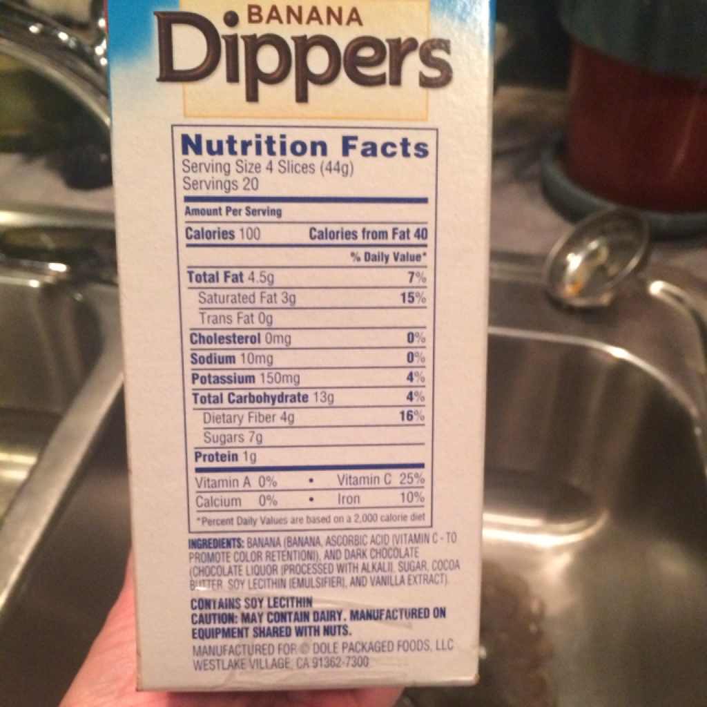 Dole Banana Dippers Calories, Nutrition Analysis & More Fooducate