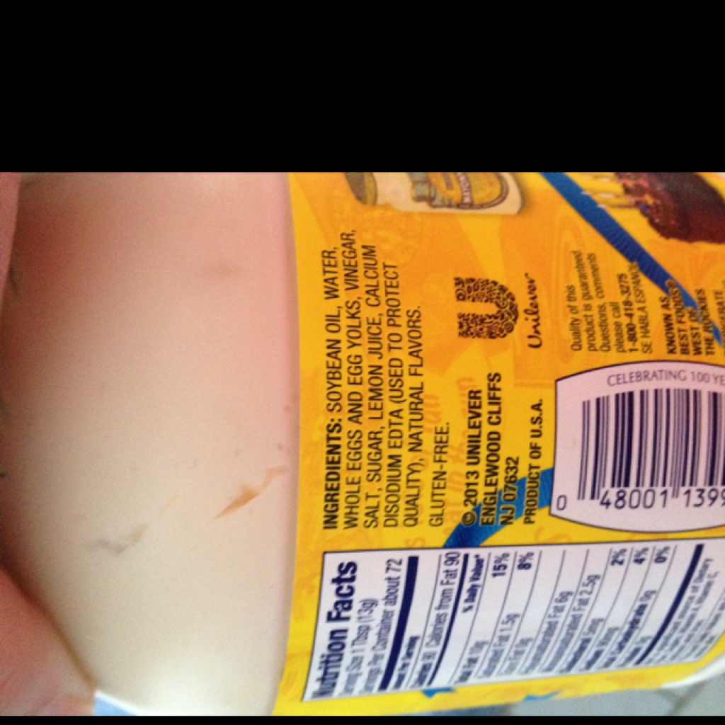 Hellmann's Real Mayonnaise Calories, Nutrition Analysis & More Fooducate