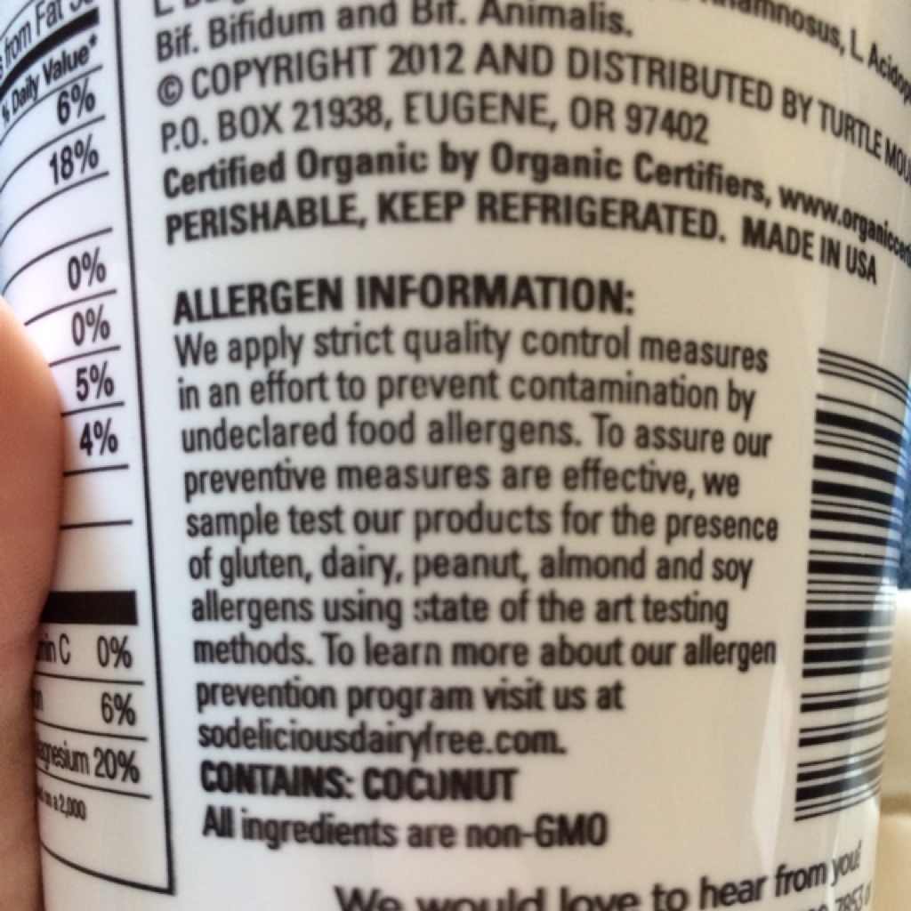 So Delicious Dairy Free Coconut Milk Yogurt, Vanilla Calories