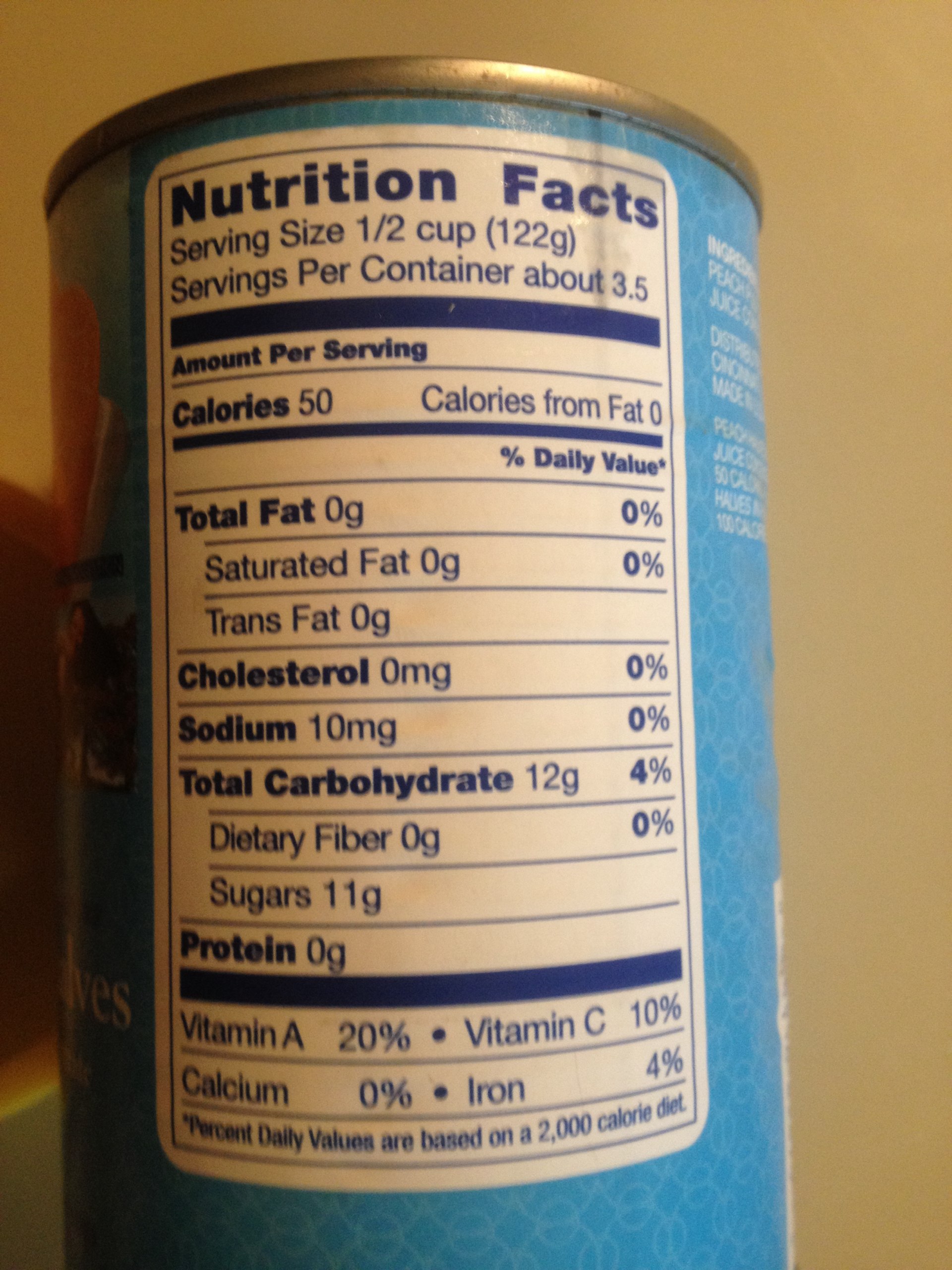 Kroger Lite Yellow Cling Peaches Halves in Pear Juice Calories