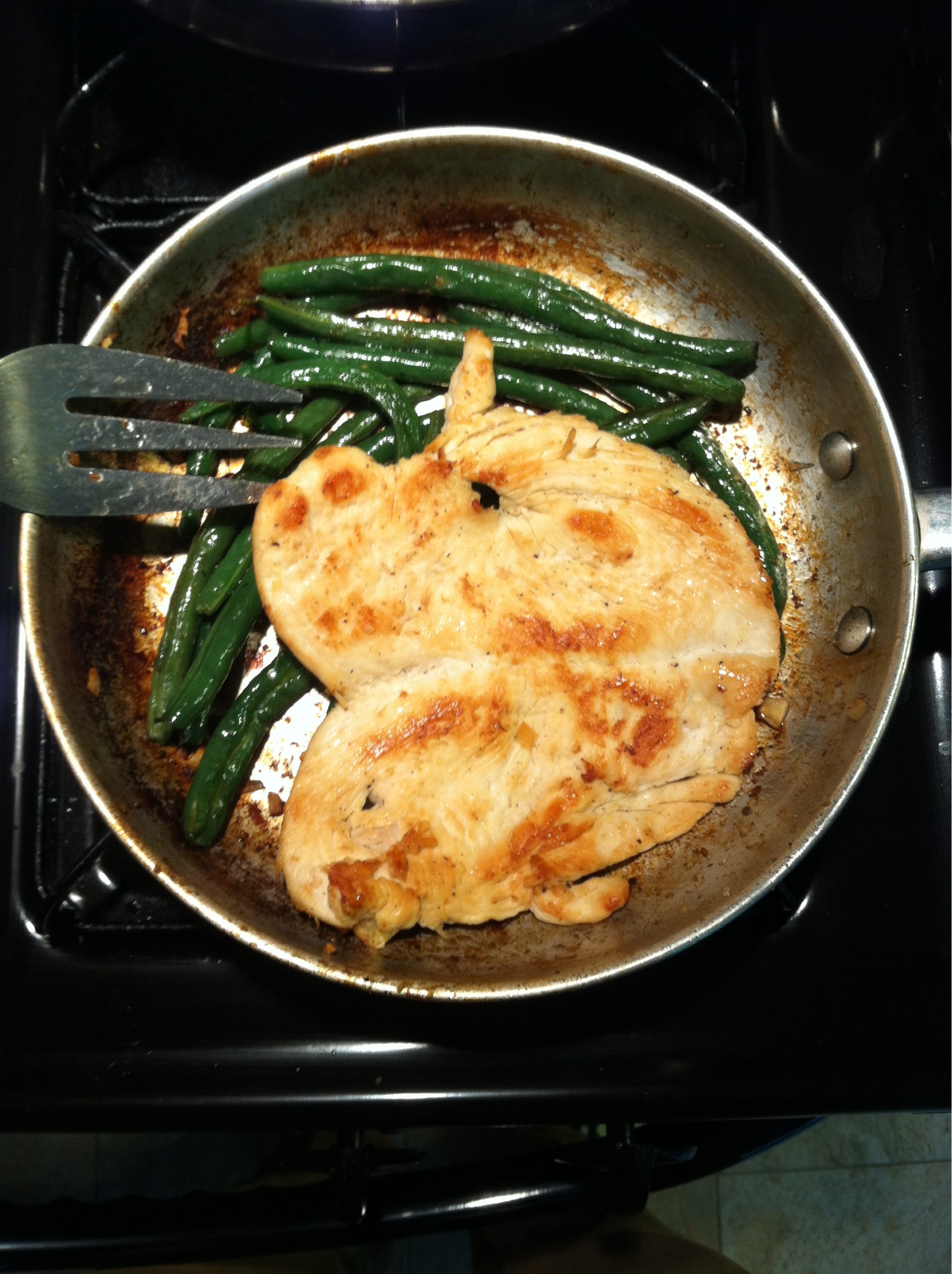 I tried cooking today! It was pretty simple! I made boneless skinless