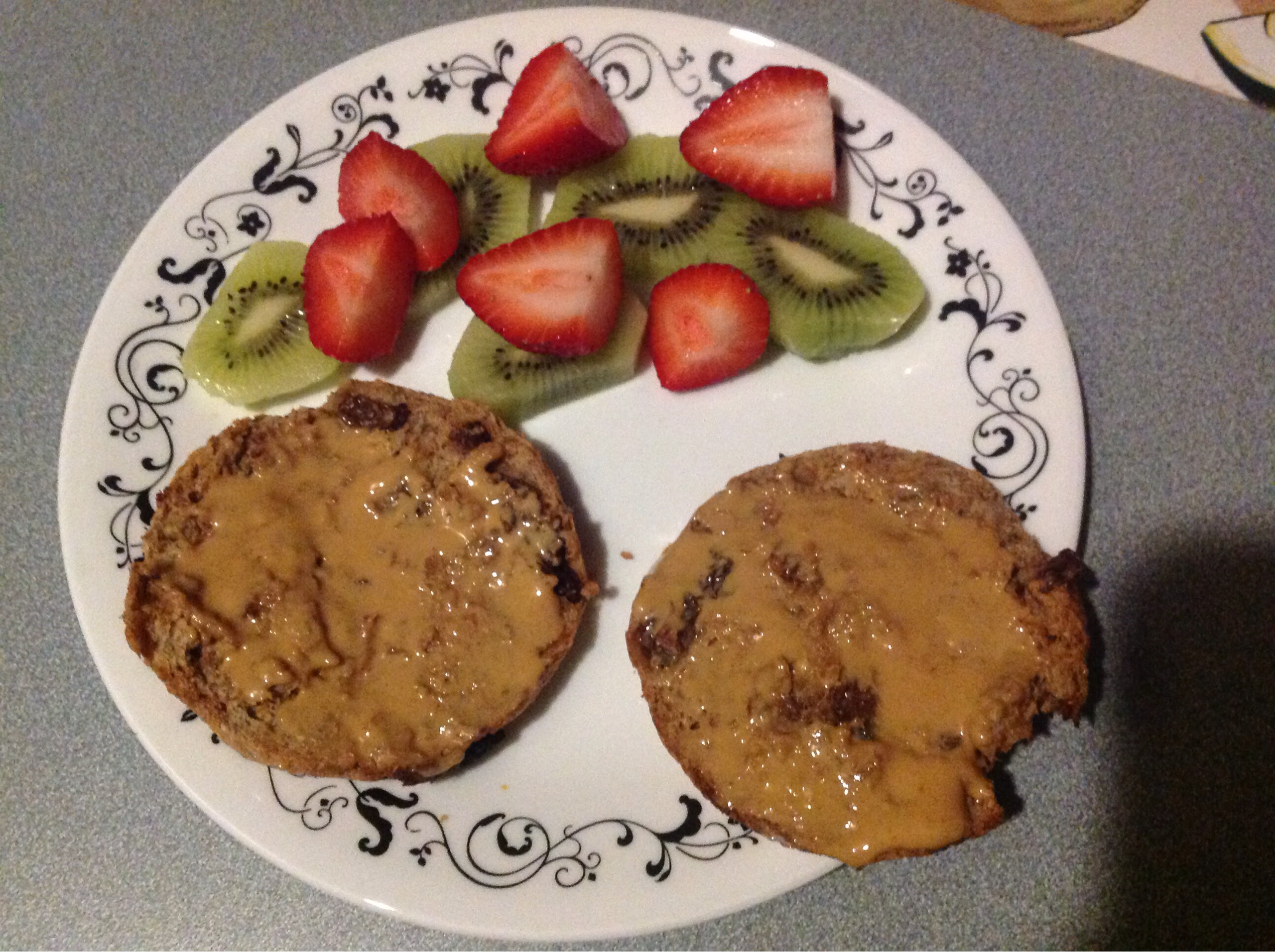 Breakfast today was pumpkin spice Pb on an ezekiel cinnamon raisin