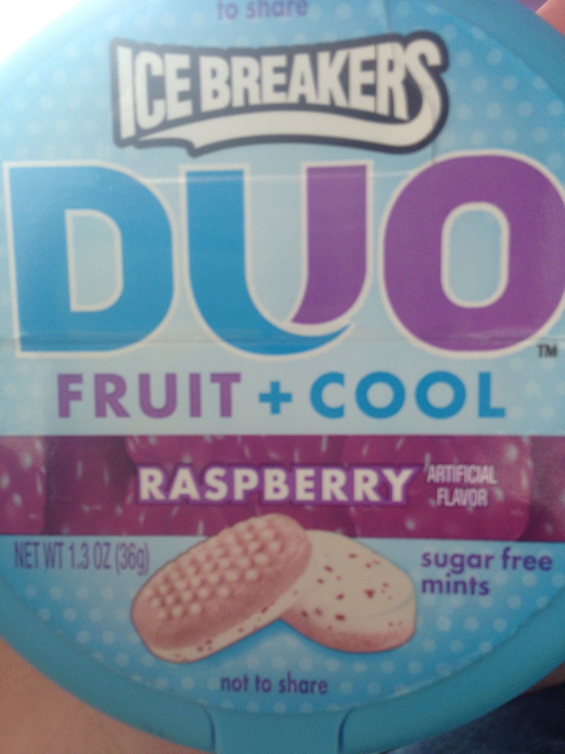 Ice Breakers Duo, Fruit & Cool, Raspberry Calories, Nutrition Analysis
