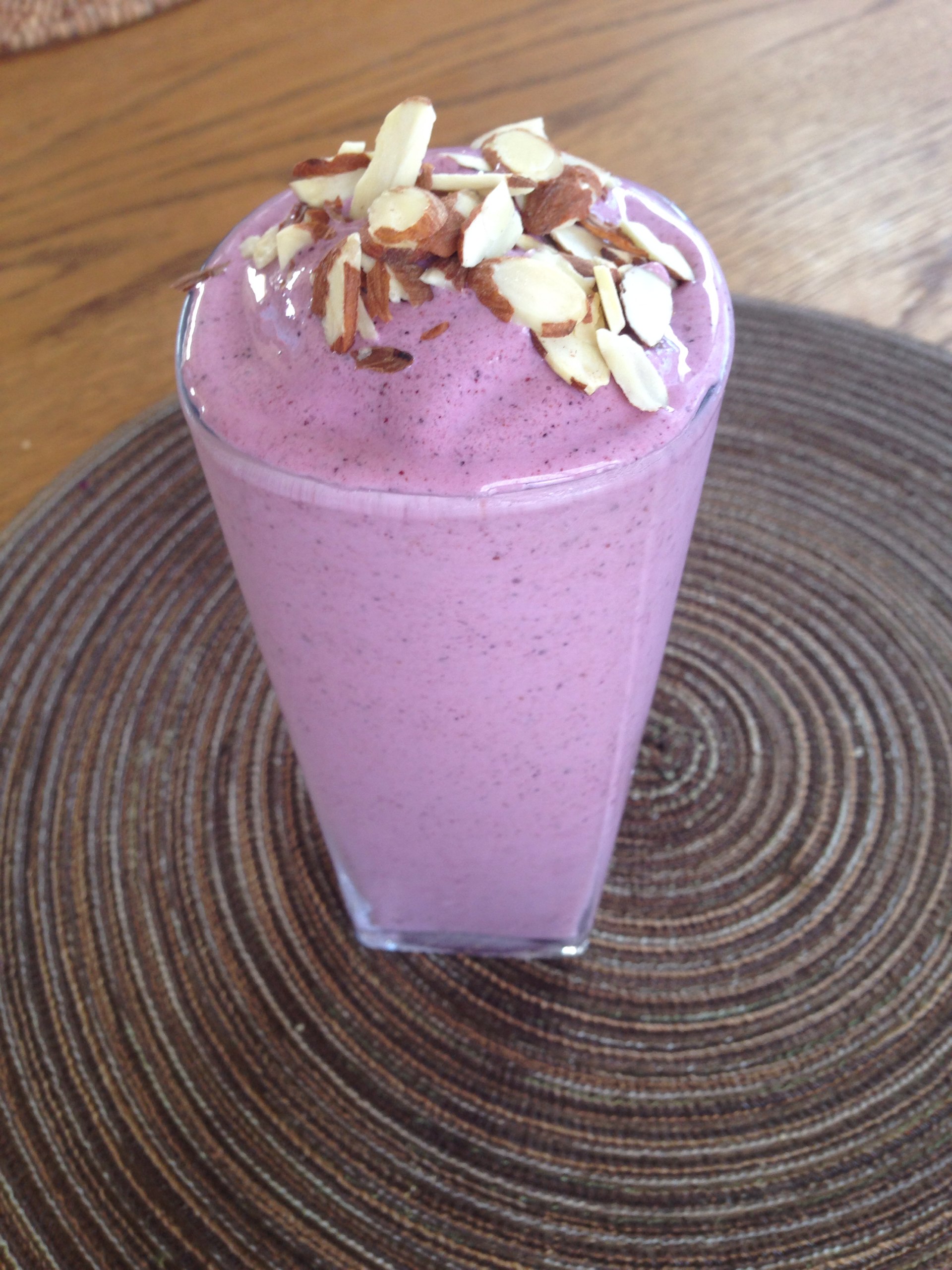 Banana Blueberry Almond Protein Smoothie perfected Fooducate Diet