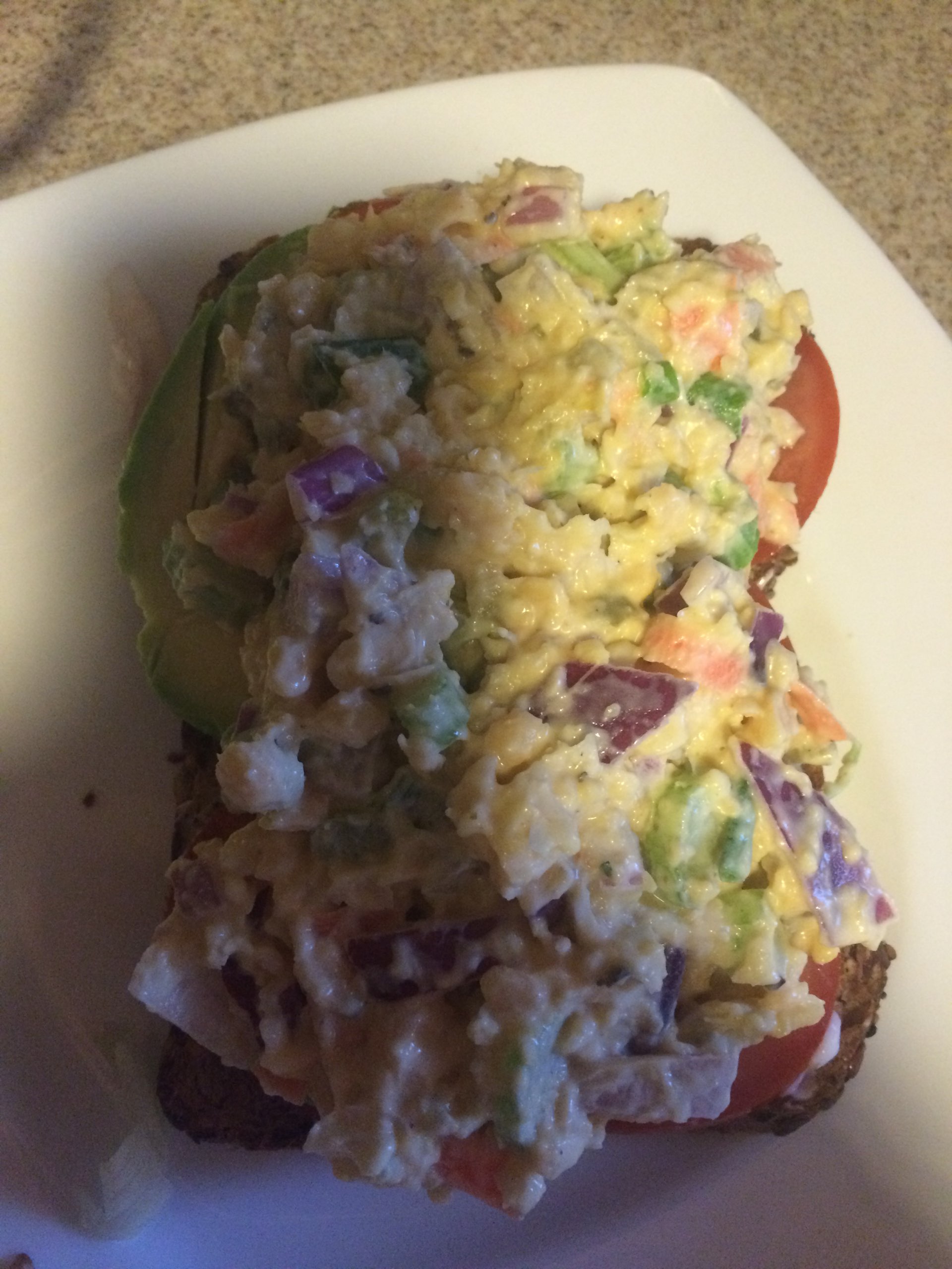 Made this today... chick pea salad sandwiches! No meat and no dairy