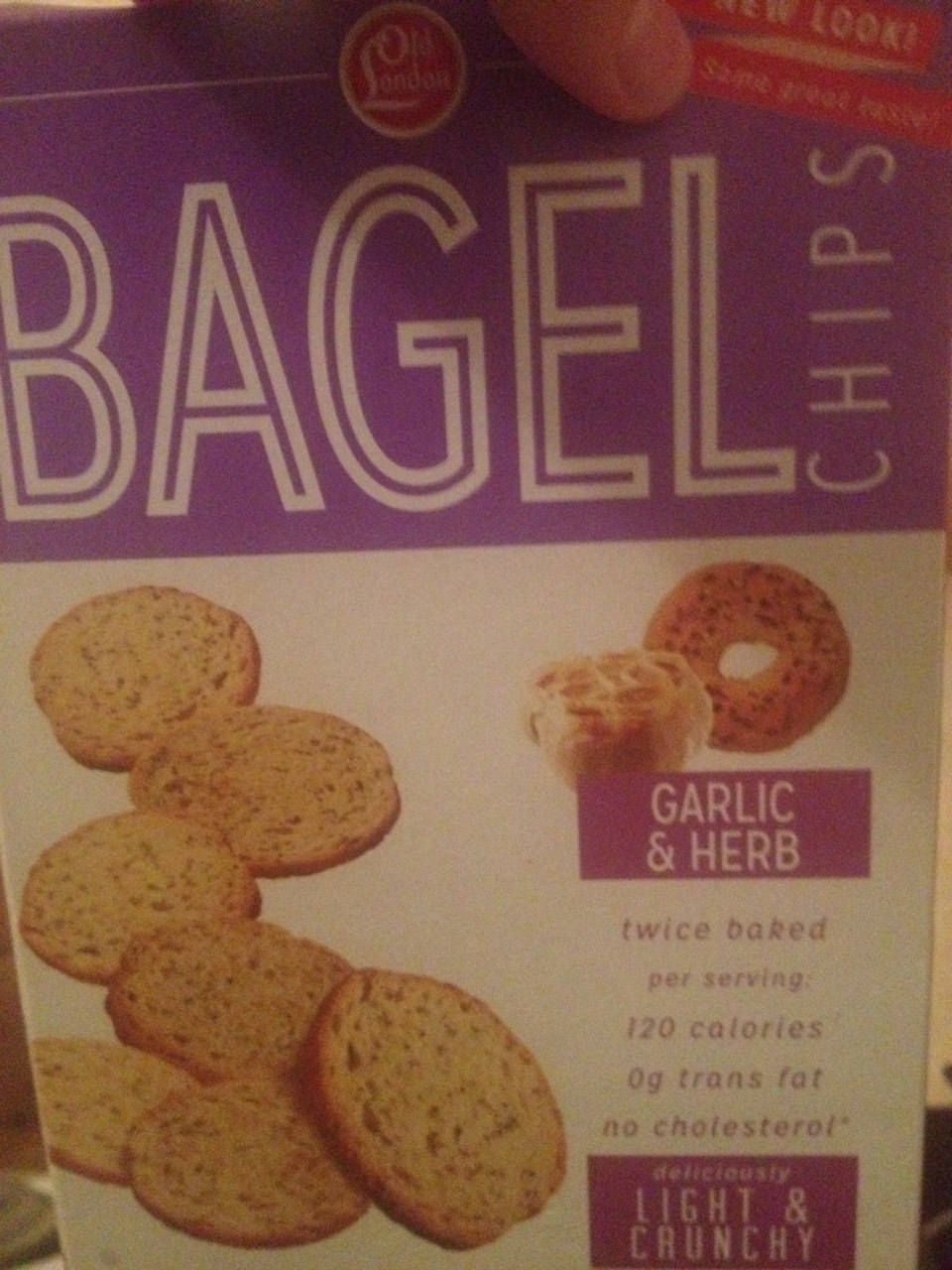Old London Bagel Chips, Light & Crunchy, Garlic & Herb Calories