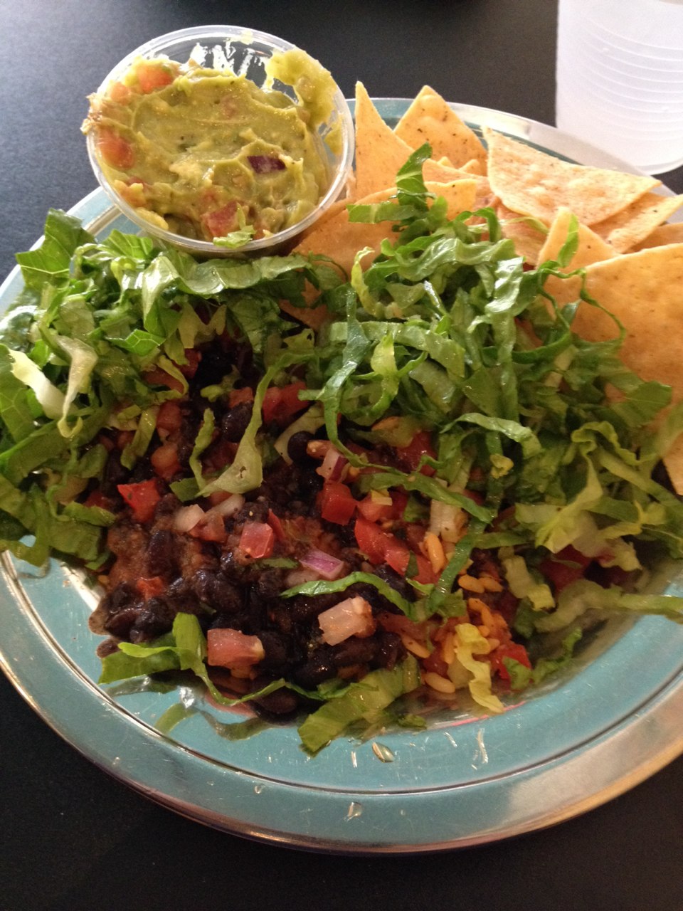 Black bean burrito bowl at the ever groovy Dos Amigos Burritos in