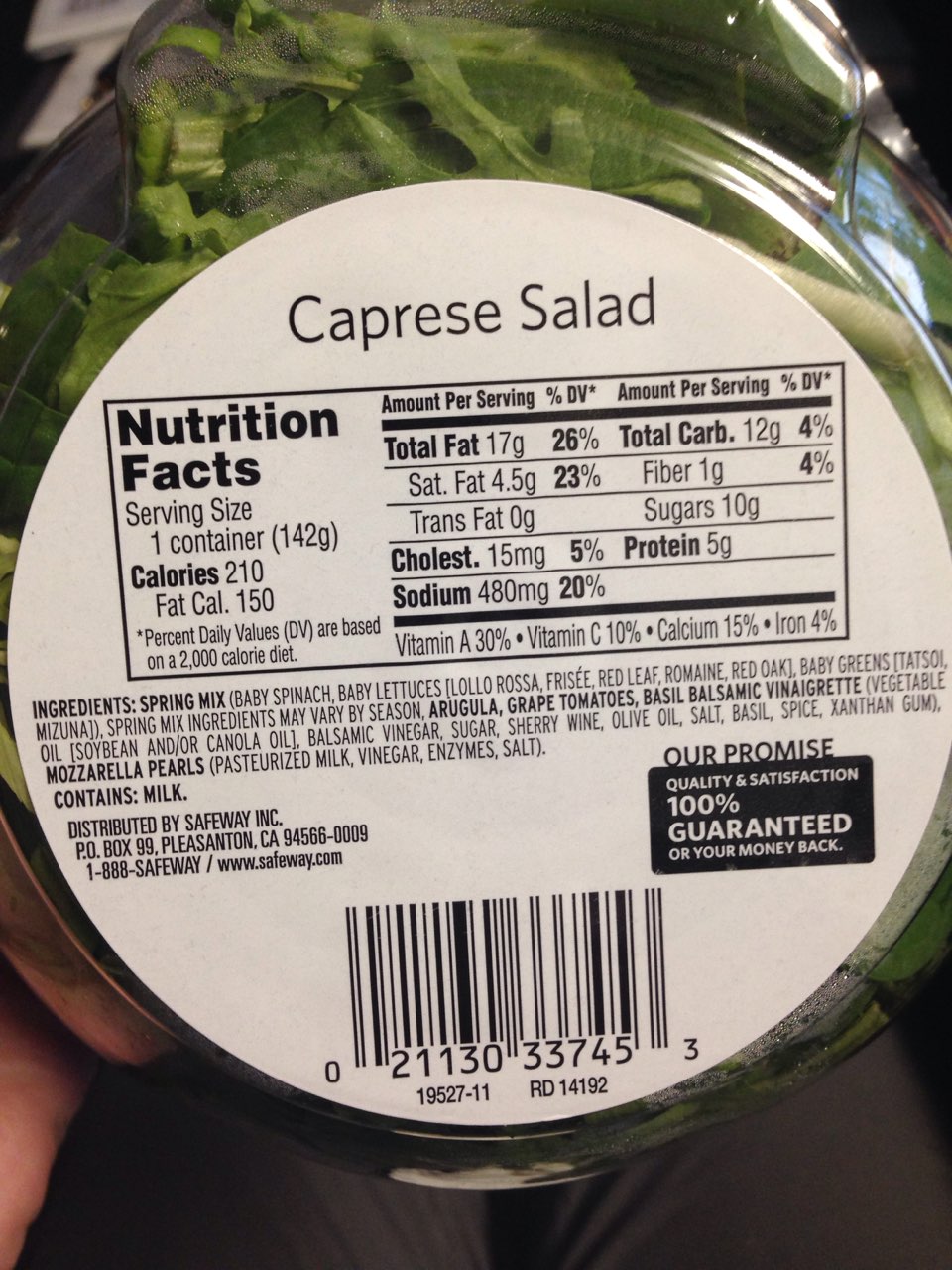 Safeway Farms Cafe Bowl, Caprese Salad Calories, Nutrition Analysis