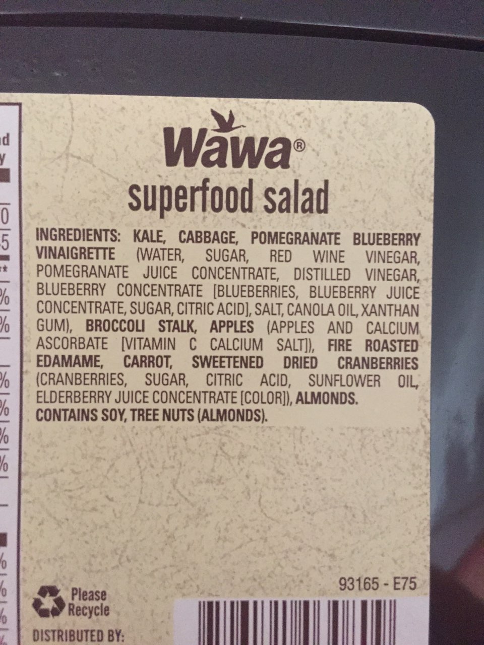 Wawa Superfood Salad With Pomegranate, Blueberry Vinaigrette Dressing