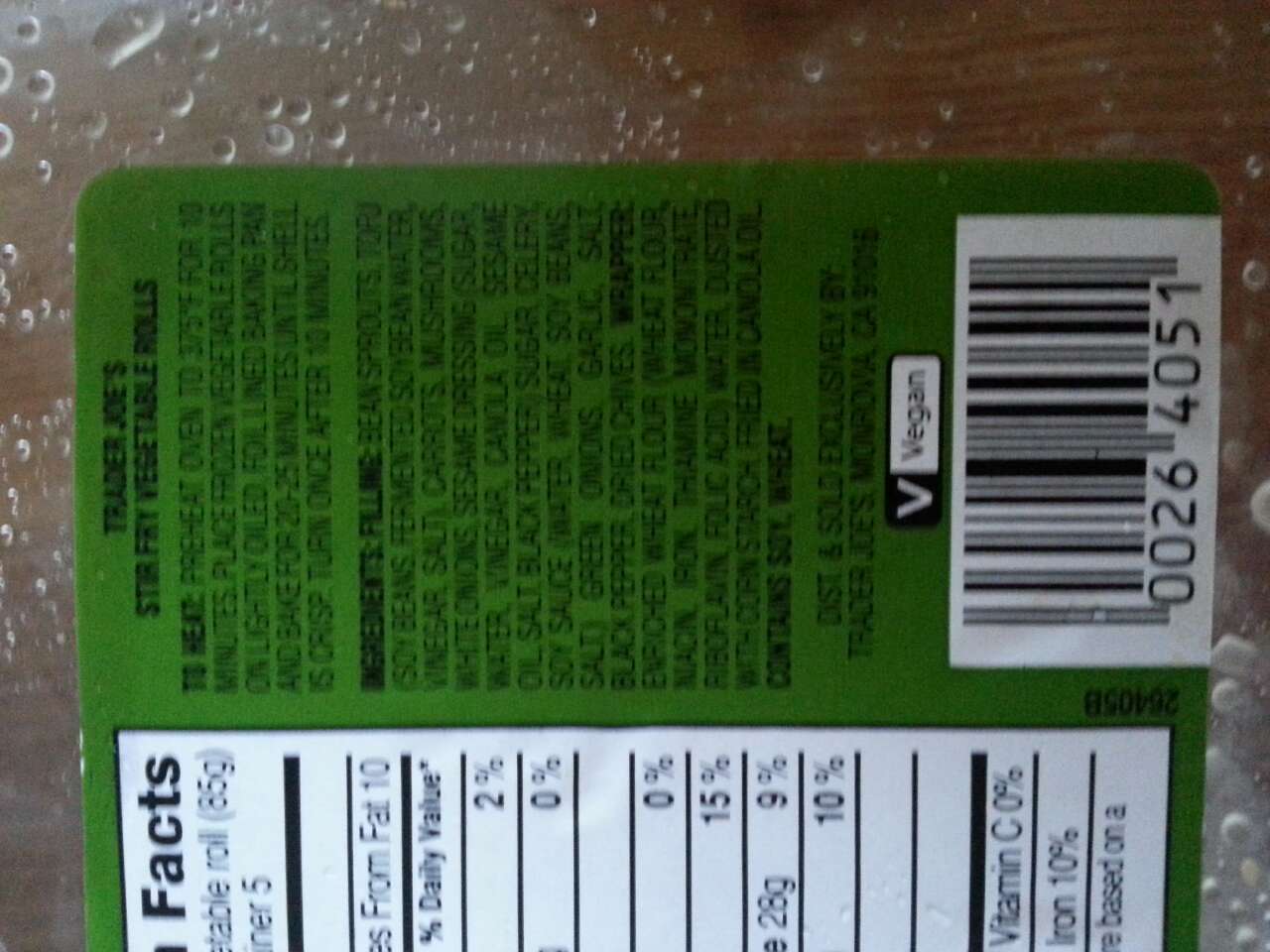 Trader Joe's Stir Fried Vegetable Egg Rolls Calories, Nutrition