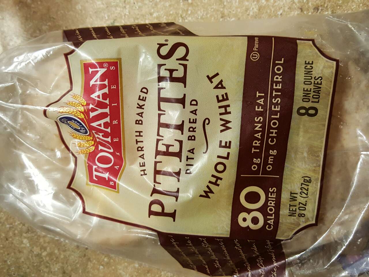 Toufayan Bakeries Pitettes Pita Bread, Whole Wheat Calories, Nutrition