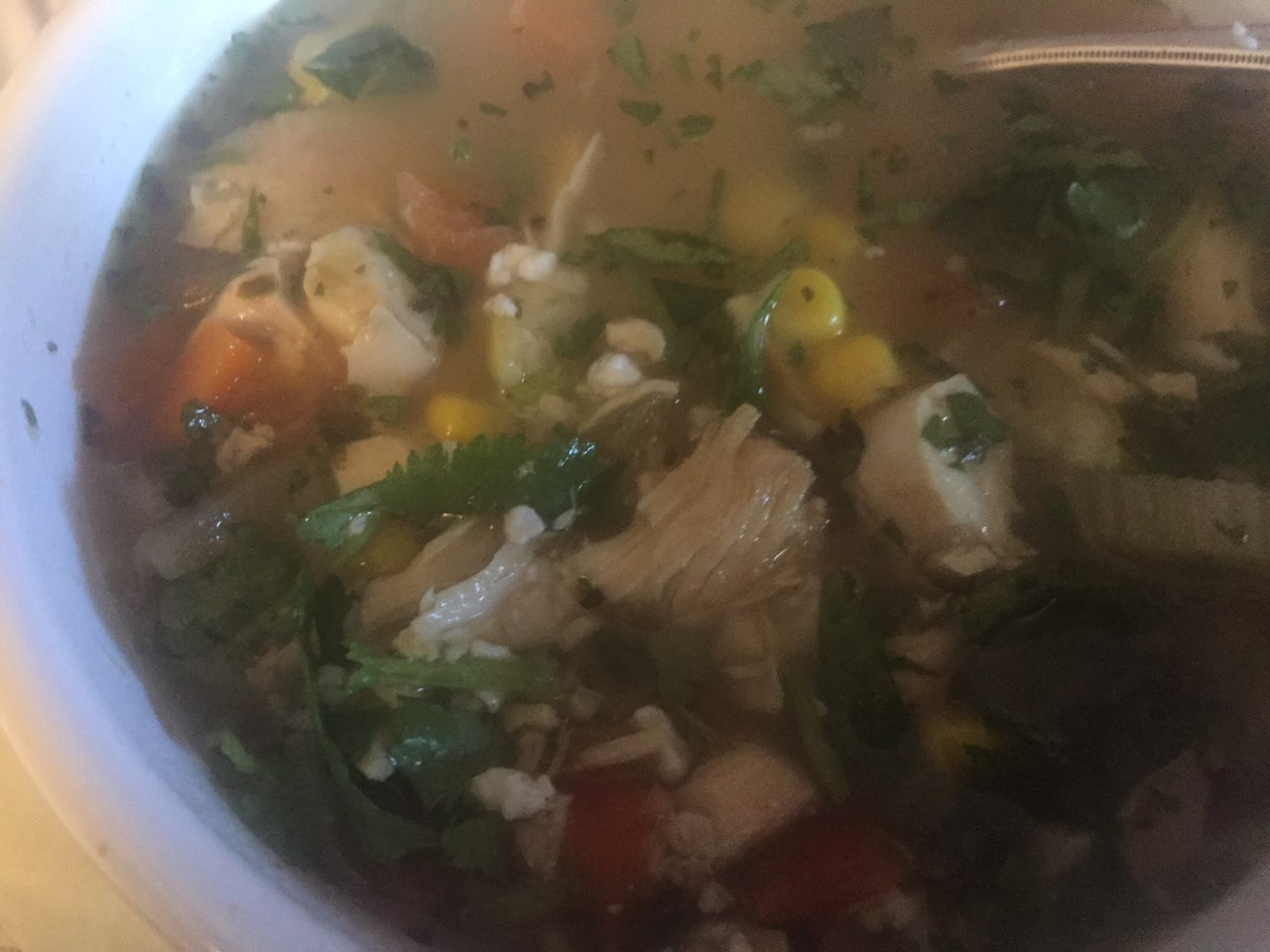 El Pollo Loco chicken soup. Added extra cilantro and some lemons to it