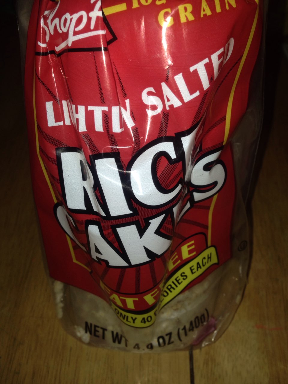 ShopRite Rice Cakes, Fat Free, Whole Grain, Lightly Salted Calories