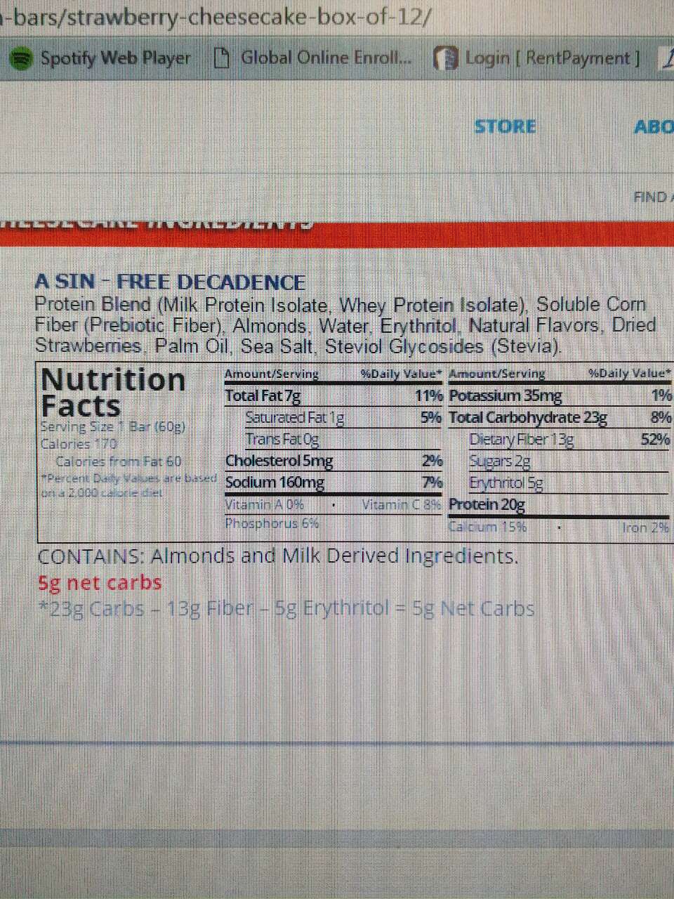 Quest Bar Natural Protein Bar, Strawberry Cheesecake Calories