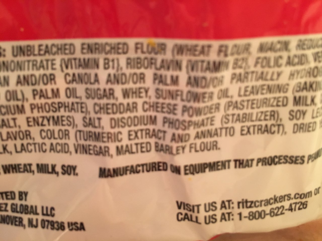 Ritz bits Cracker Sandwiches, Cheese Calories, Nutrition Analysis