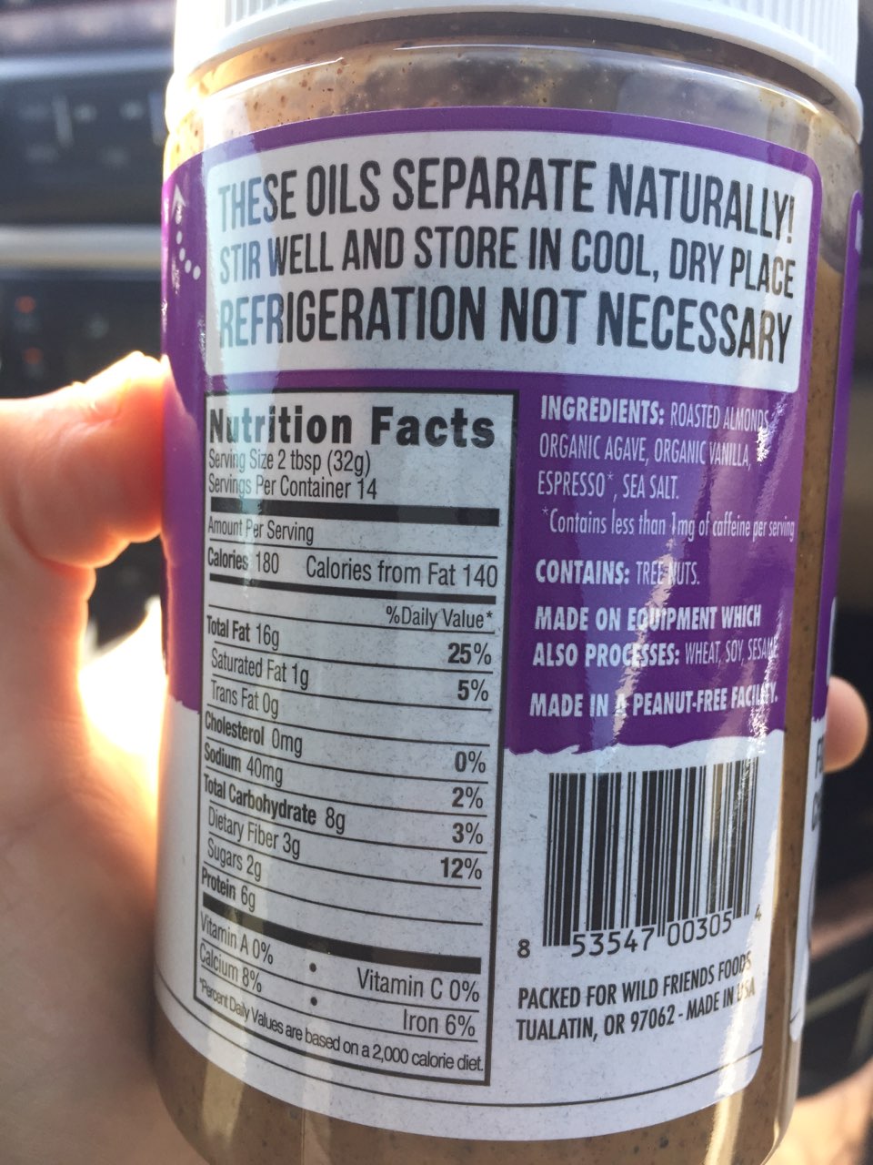 I know it's better to have almond butter with just almonds and maybe