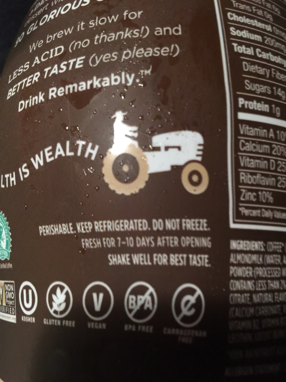 Califia Coffee, With Almondmilk, Mocha, Cold Brew Calories, Nutrition Analysis & More Fooducate