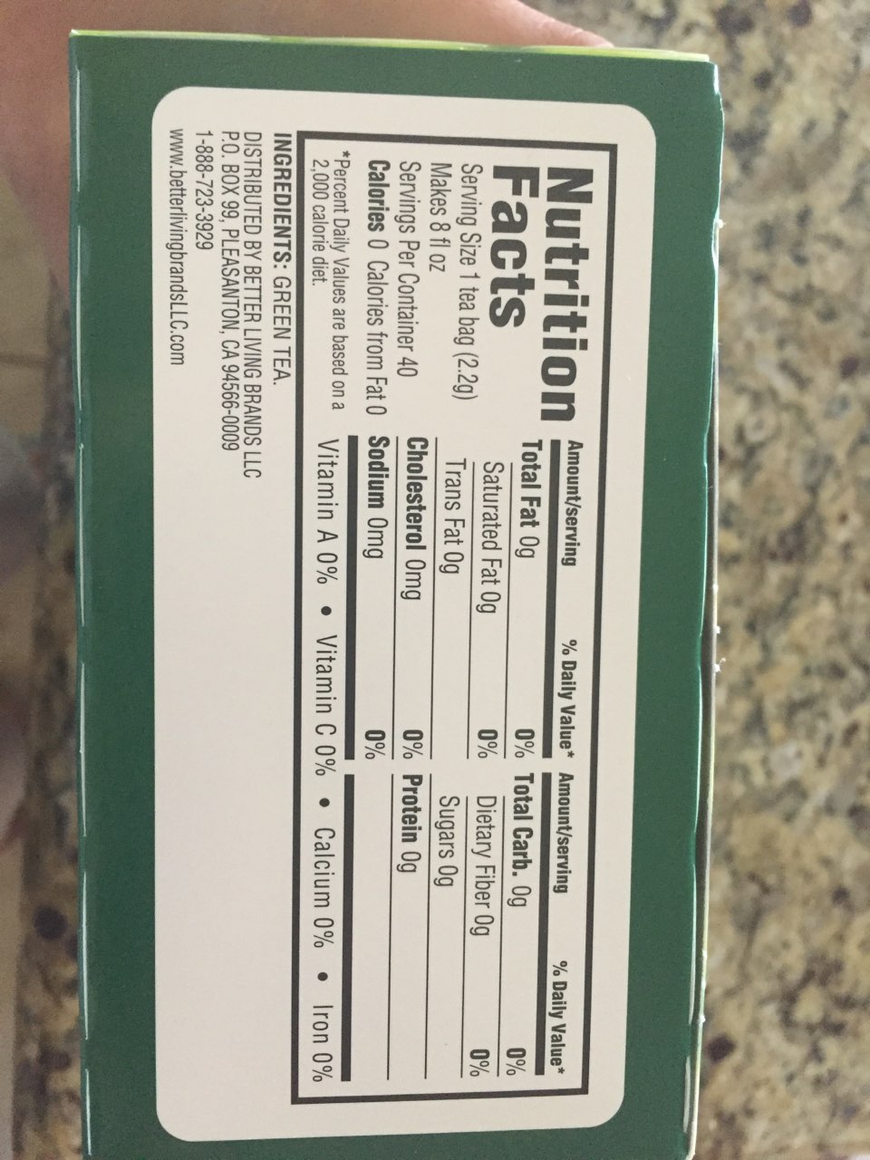 Safeway 100 Natural Green Tea Calories, Nutrition Analysis & More Fooducate