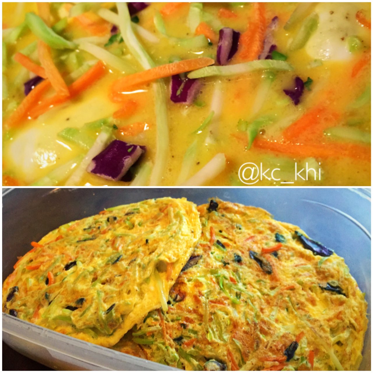 My breakfast meal prep this week, broccoli cole slaw egg foo yung. What