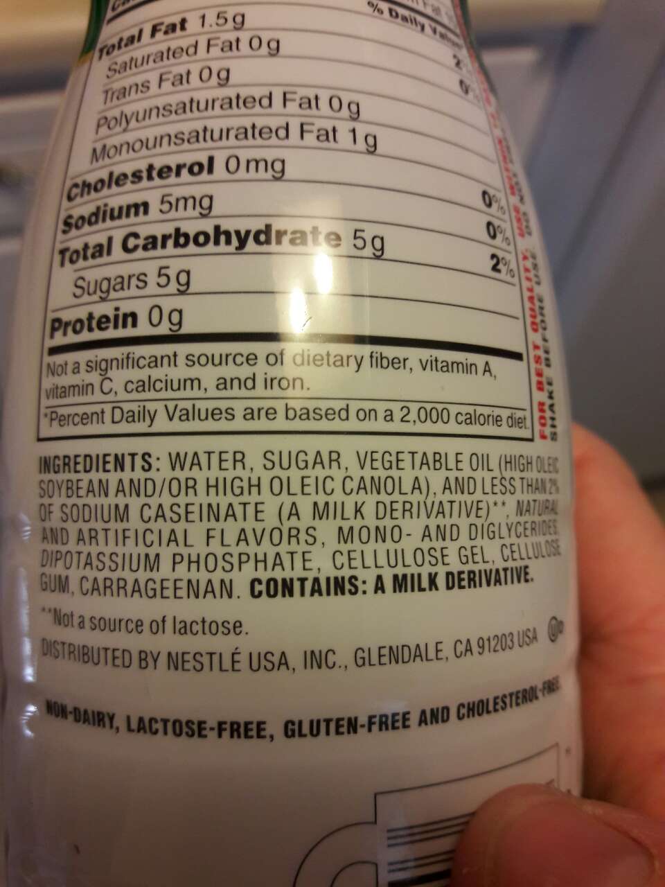 Nestle Coffeemate Girl Scout Thin Mints Coffee Creamer Calories