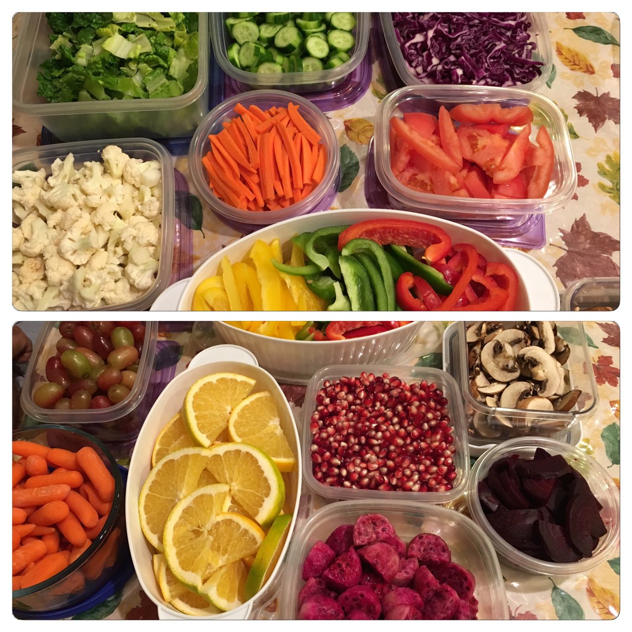 Cleaned the fridge today and made a salad bar. That should make it